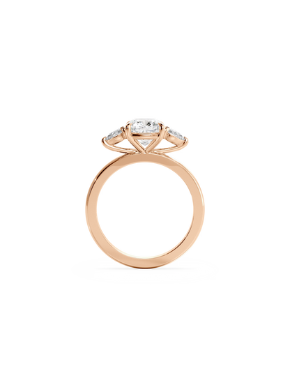 2 CT Round Three Stones Lab Grown Diamond Engagement Ring