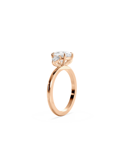 2 CT Round Three Stones Lab Grown Diamond Engagement Ring