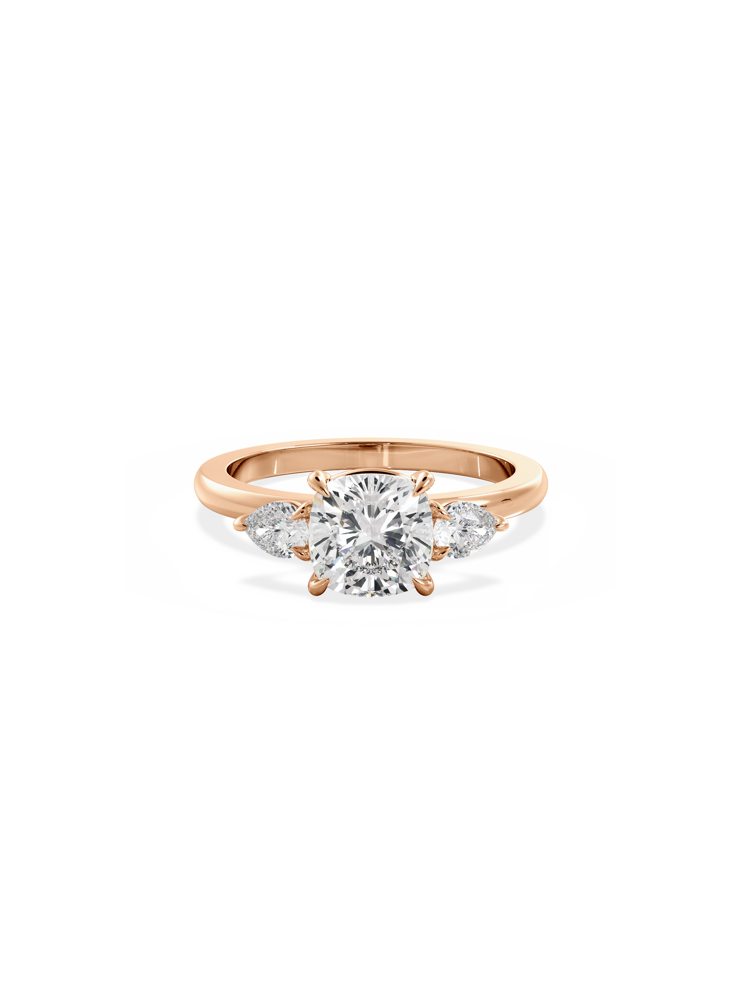 2 CT Round Three Stones Lab Grown Diamond Engagement Ring