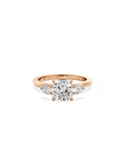 2 CT Round Three Stones Lab Grown Diamond Engagement Ring