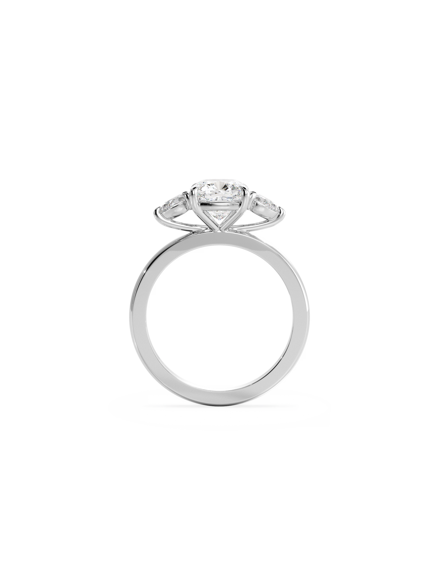 2 CT Round Three Stones Lab Grown Diamond Engagement Ring