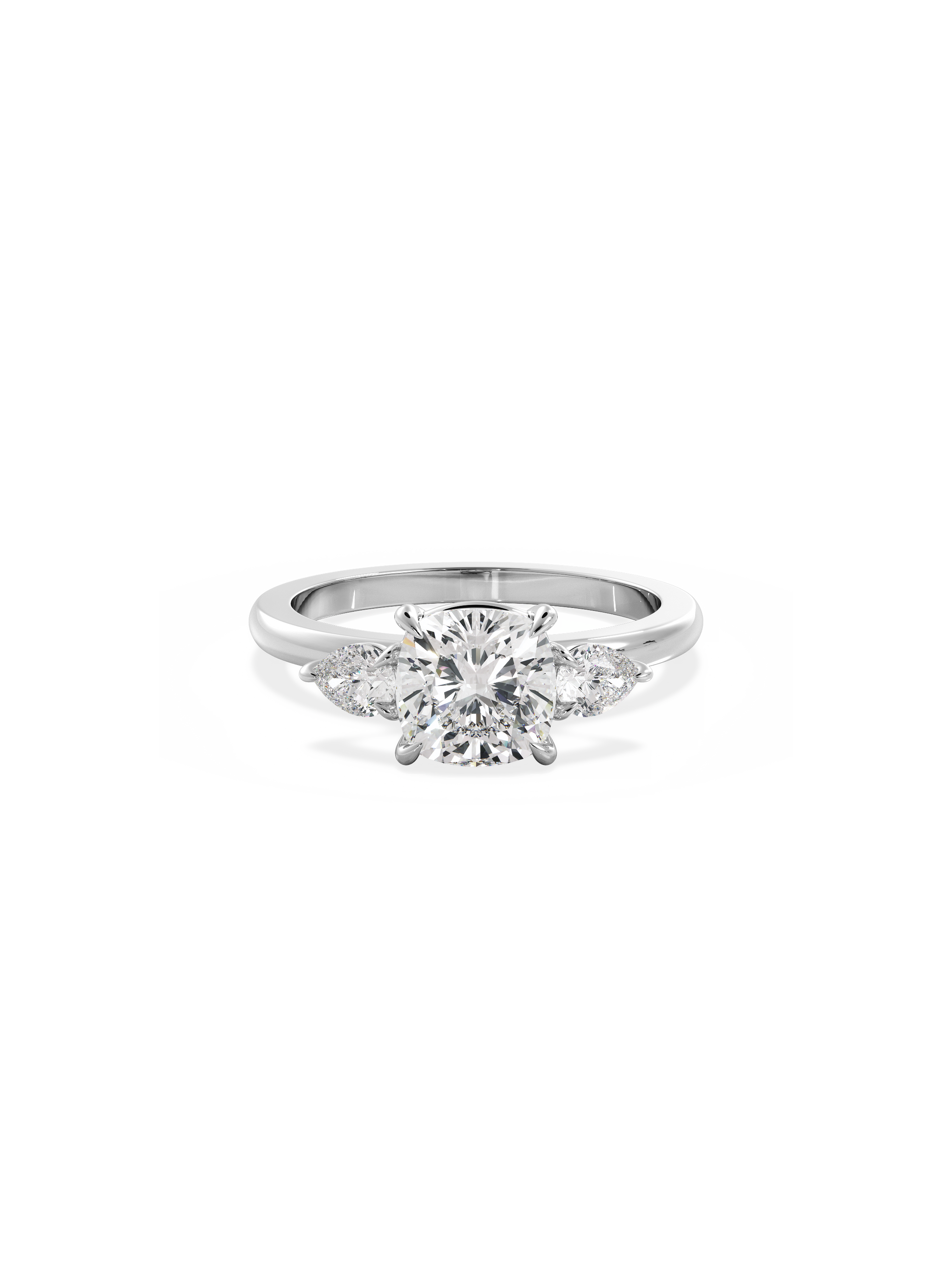 2 CT Round Three Stones Lab Grown Diamond Engagement Ring