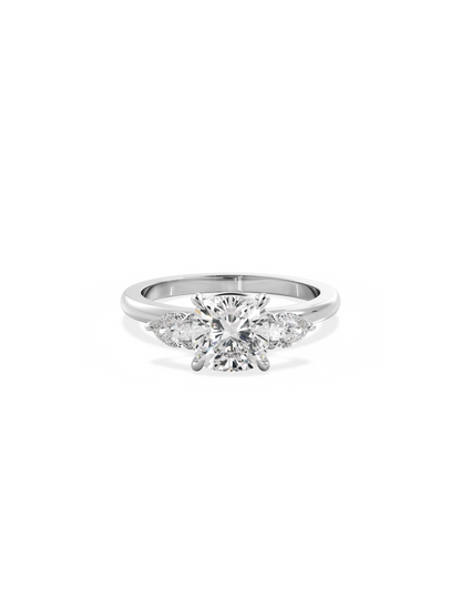 2 CT Round Three Stones Lab Grown Diamond Engagement Ring