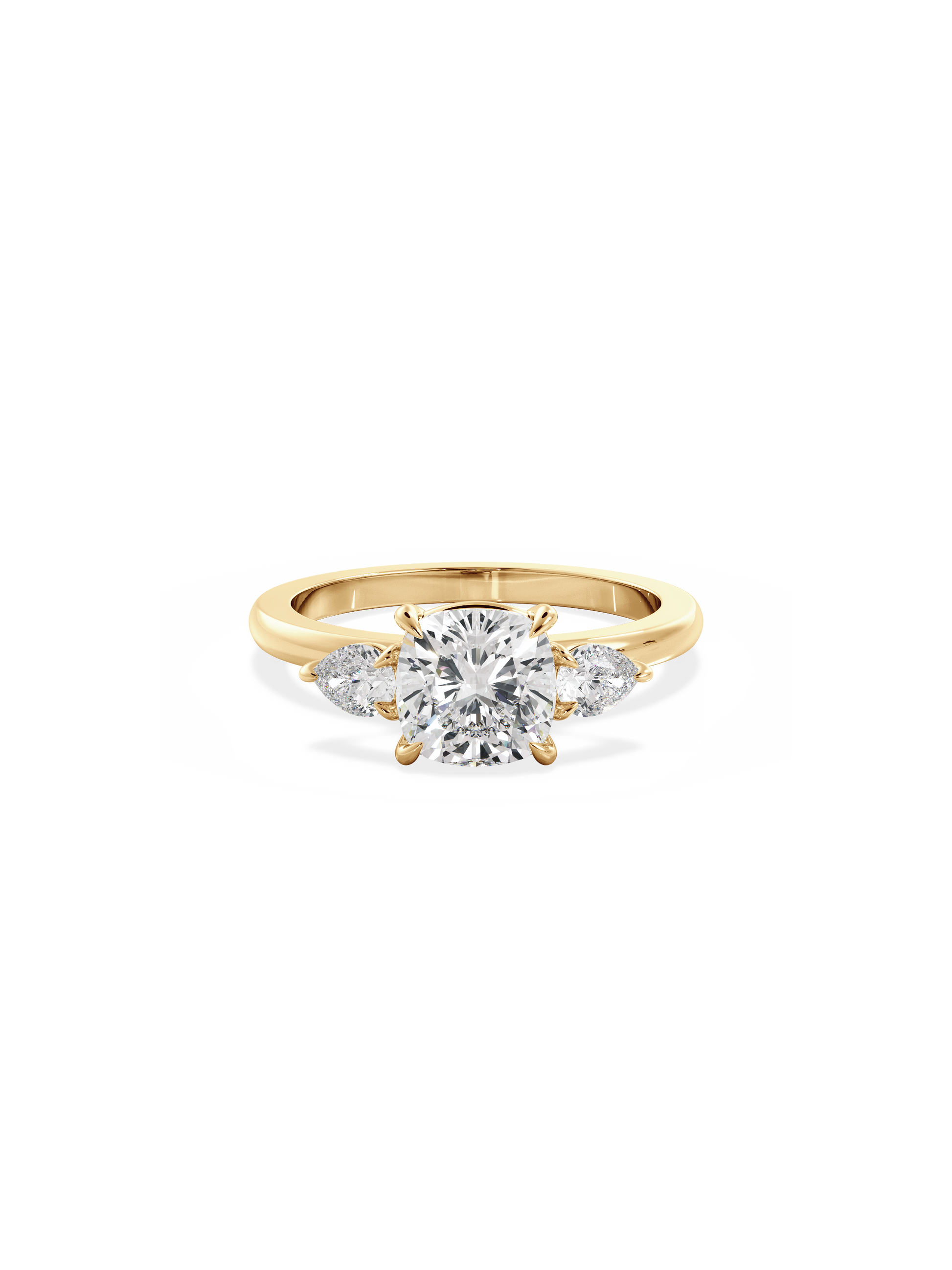 2 CT Round Three Stones Lab Grown Diamond Engagement Ring