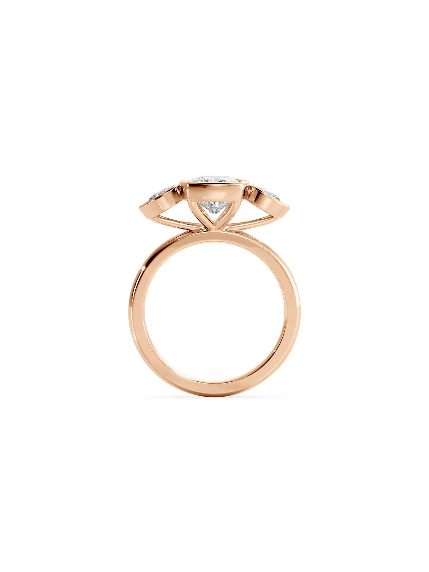 2 CT Round Three Stones Lab Grown Diamond Engagement Ring
