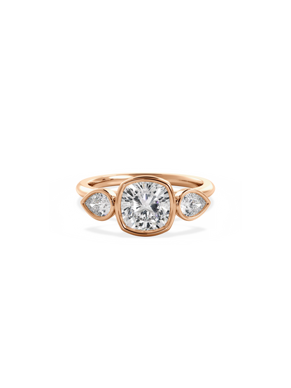 2 CT Round Three Stones Lab Grown Diamond Engagement Ring