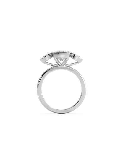 2 CT Round Three Stones Lab Grown Diamond Engagement Ring