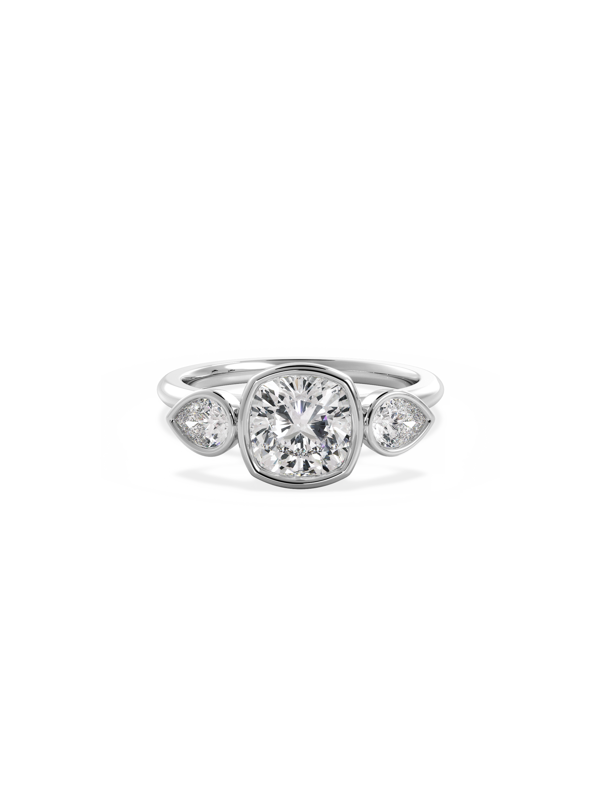 2 CT Round Three Stones Lab Grown Diamond Engagement Ring