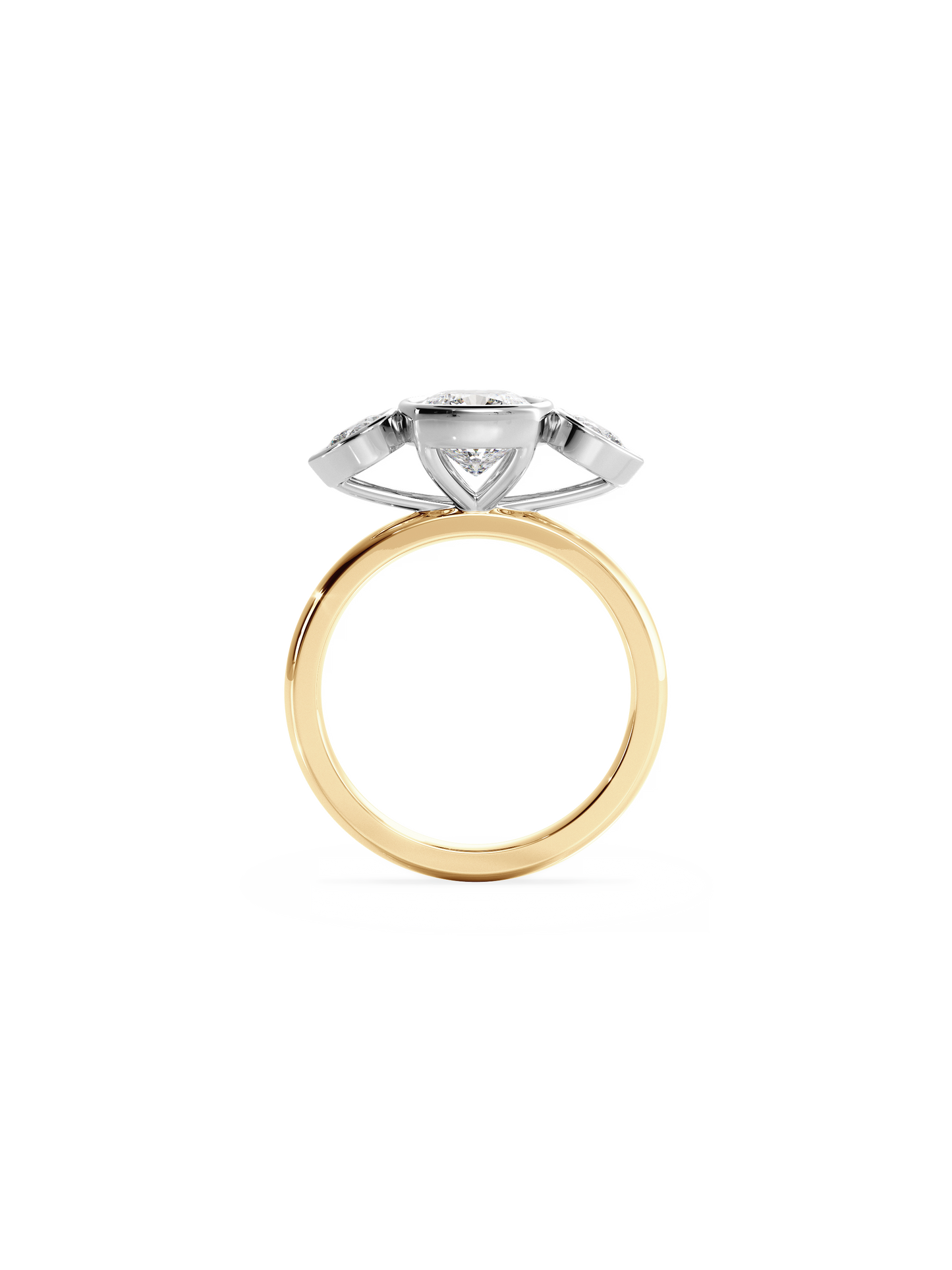 2 CT Round Three Stones Lab Grown Diamond Engagement Ring