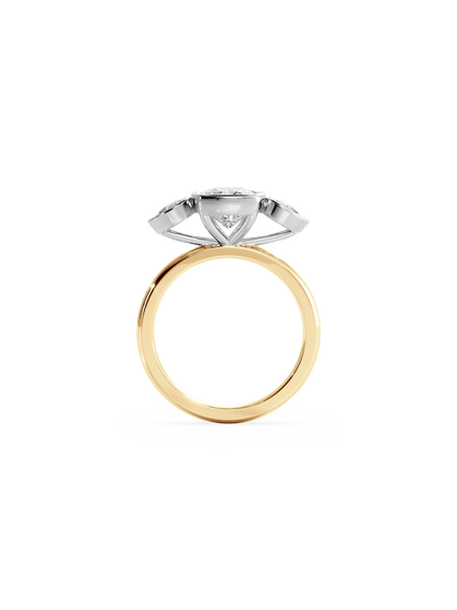 2 CT Round Three Stones Lab Grown Diamond Engagement Ring