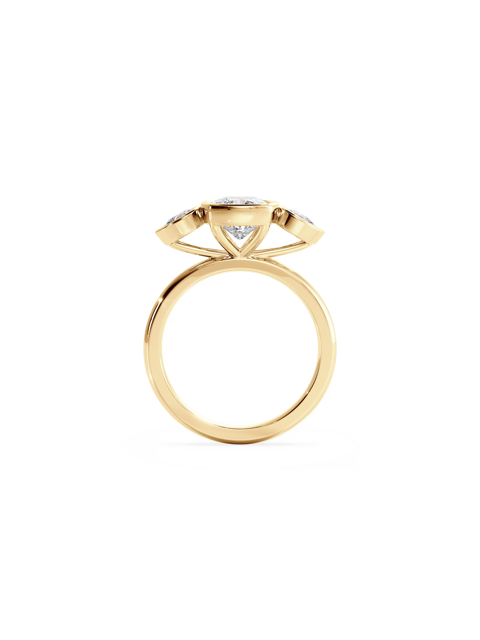 2 CT Round Three Stones Lab Grown Diamond Engagement Ring