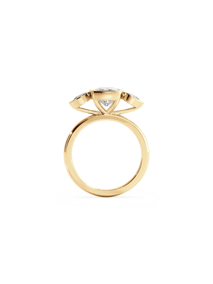 2 CT Round Three Stones Lab Grown Diamond Engagement Ring