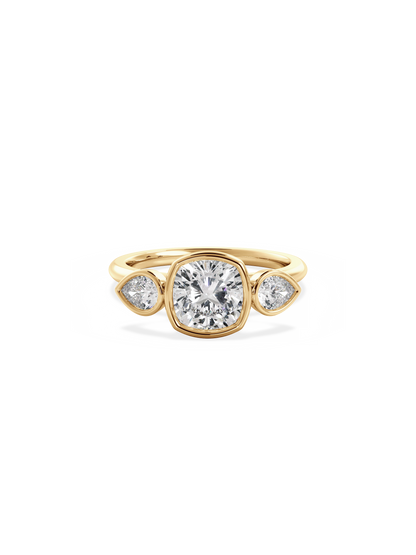 2 CT Round Three Stones Lab Grown Diamond Engagement Ring