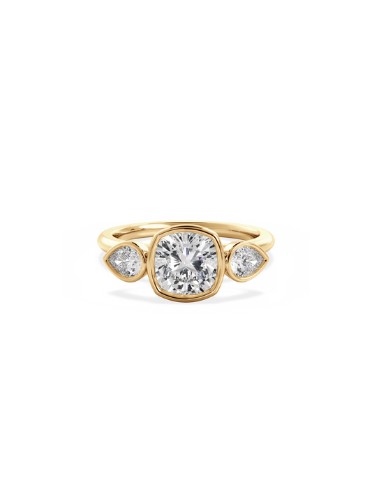 2 CT Round Three Stones Lab Grown Diamond Engagement Ring