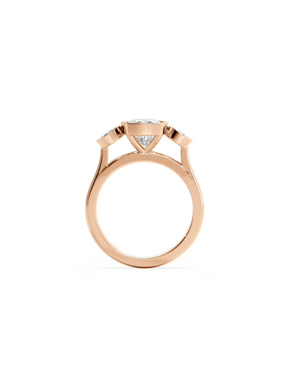 2 CT Round Three Stones Lab Grown Diamond Engagement Ring