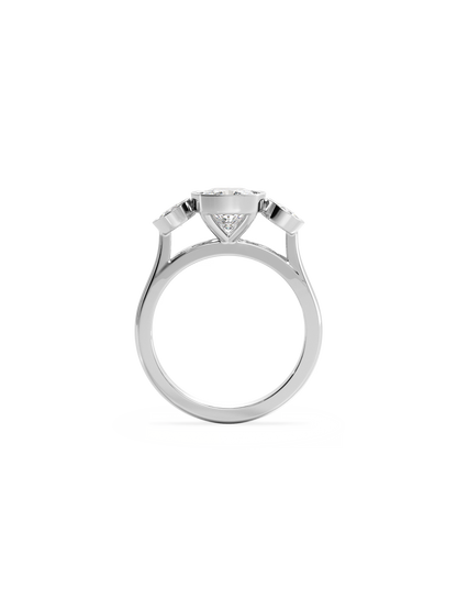 2 CT Round Three Stones Lab Grown Diamond Engagement Ring