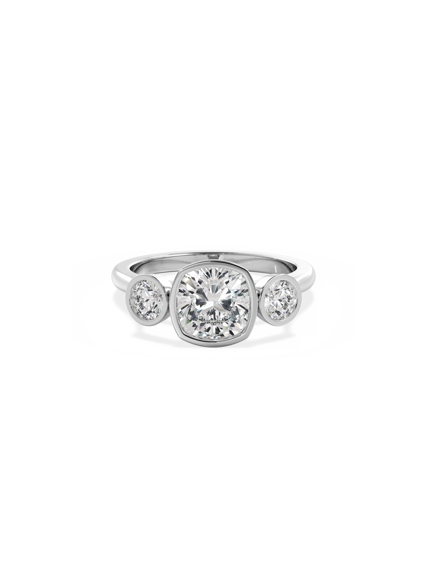 2 CT Round Three Stones Lab Grown Diamond Engagement Ring