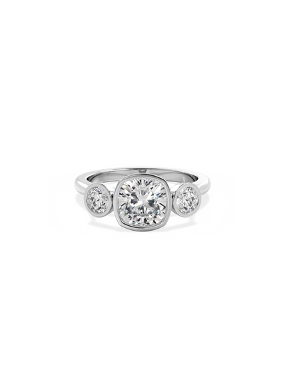 2 CT Round Three Stones Lab Grown Diamond Engagement Ring