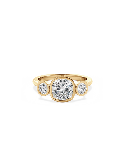 2 CT Round Three Stones Lab Grown Diamond Engagement Ring