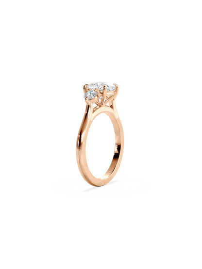 2 CT Round Three Stones Lab Grown Diamond Engagement Ring