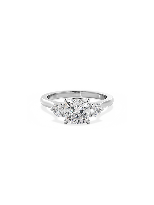 2 CT Round Three Stones Lab Grown Diamond Engagement Ring
