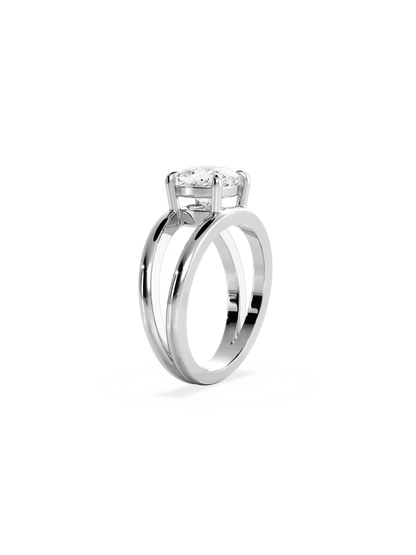 2 CT Round Three Stones Lab Grown Diamond Engagement Ring