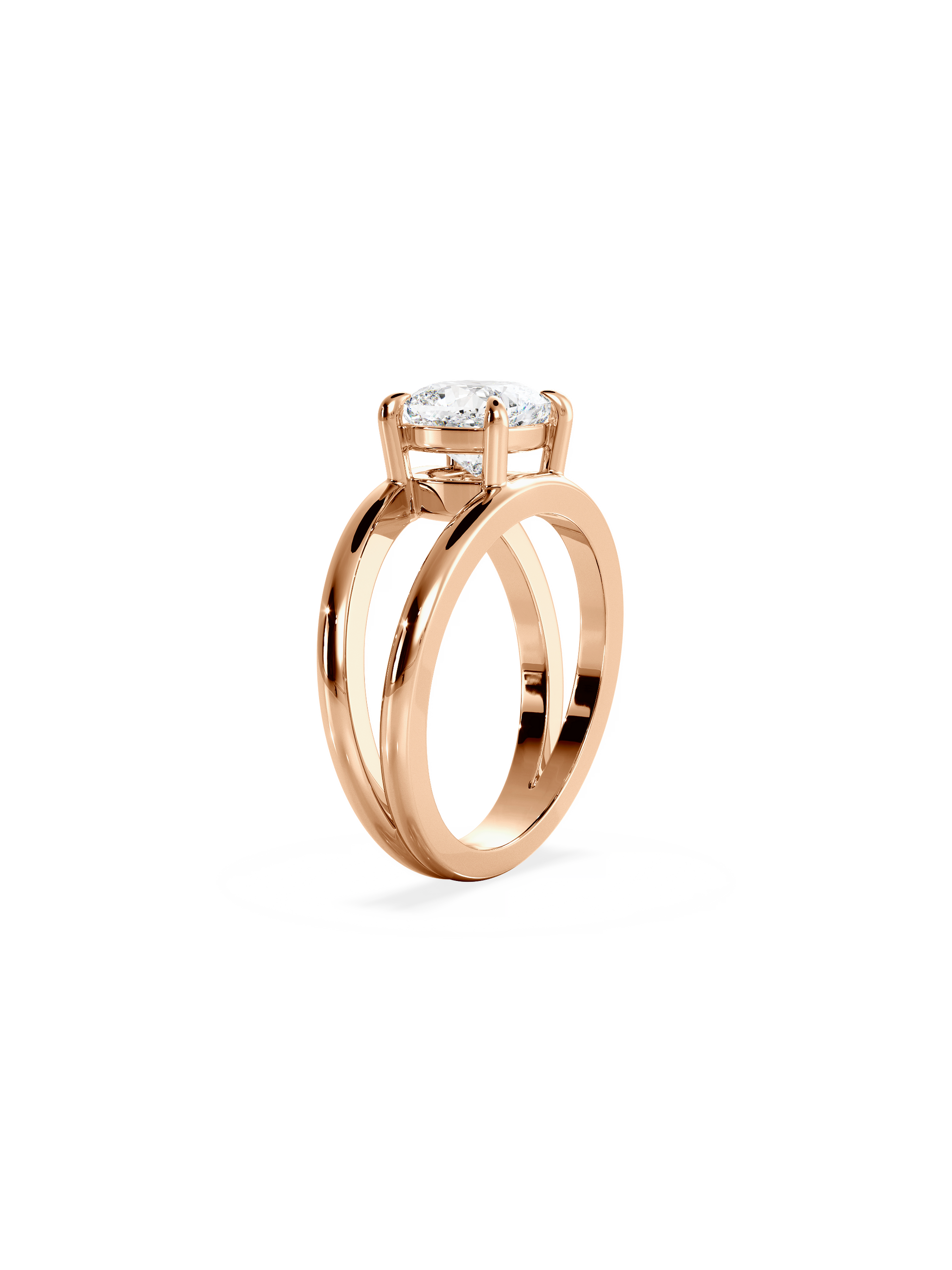 2 CT Round Three Stones Lab Grown Diamond Engagement Ring