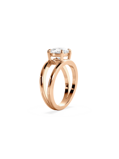2 CT Round Three Stones Lab Grown Diamond Engagement Ring