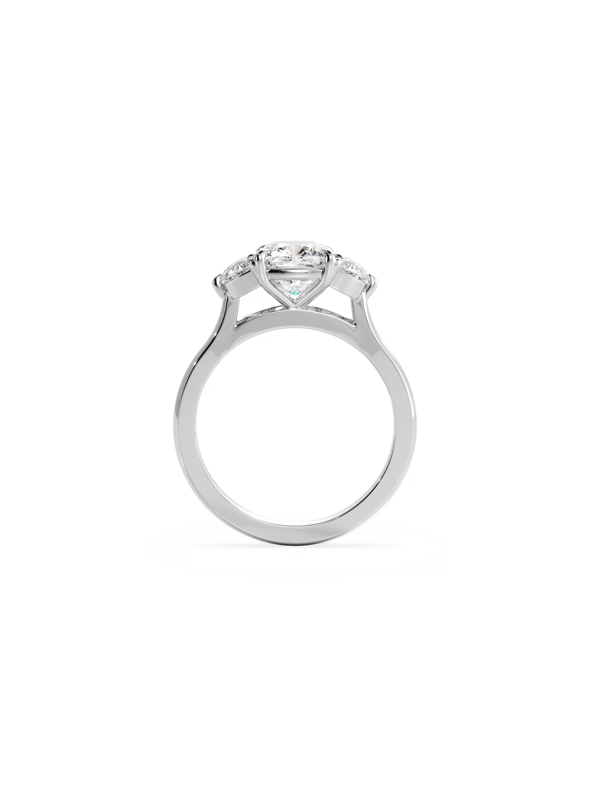 2 CT Round Three Stones Lab Grown Diamond Engagement Ring
