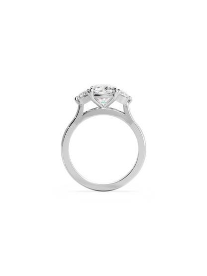 2 CT Round Three Stones Lab Grown Diamond Engagement Ring
