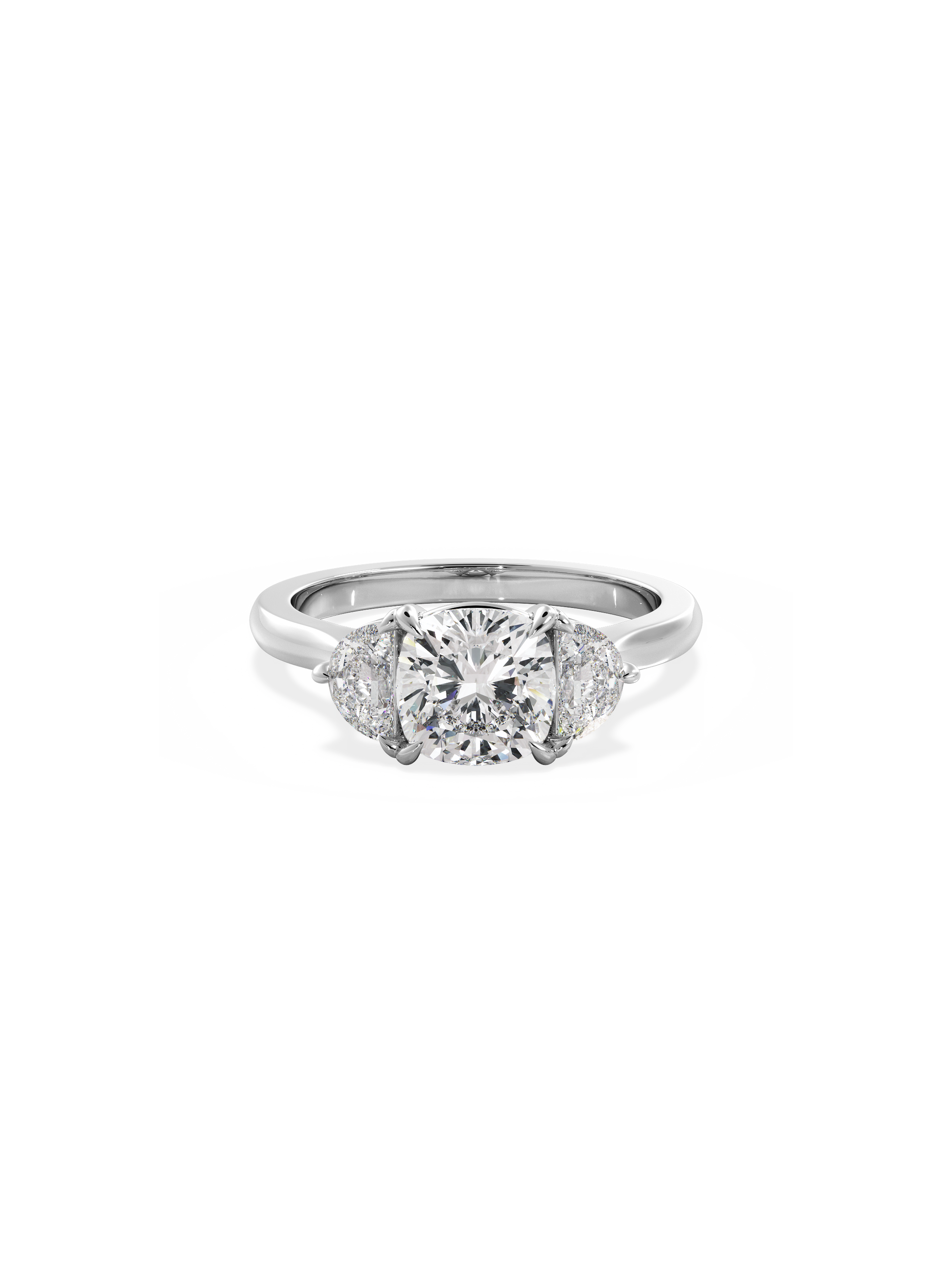 2 CT Round Three Stones Lab Grown Diamond Engagement Ring