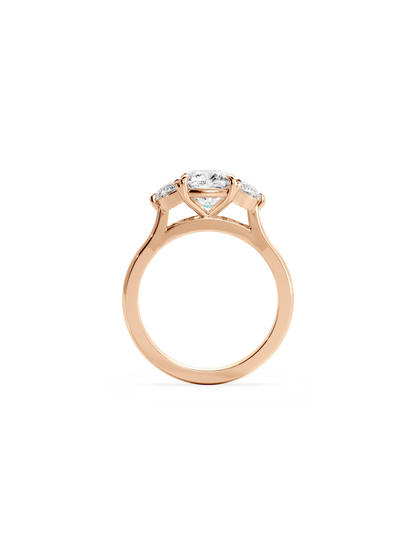 2 CT Round Three Stones Lab Grown Diamond Engagement Ring