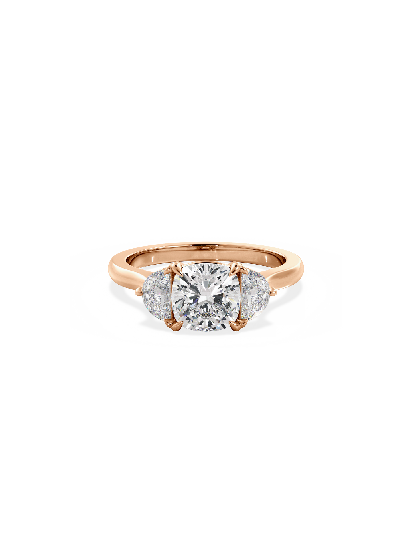 2 CT Round Three Stones Lab Grown Diamond Engagement Ring