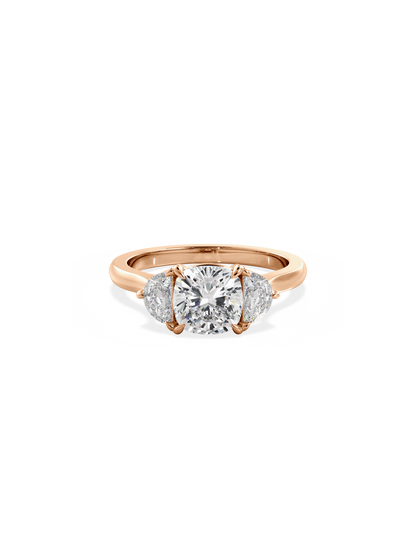 2 CT Round Three Stones Lab Grown Diamond Engagement Ring