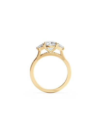 2 CT Round Three Stones Lab Grown Diamond Engagement Ring
