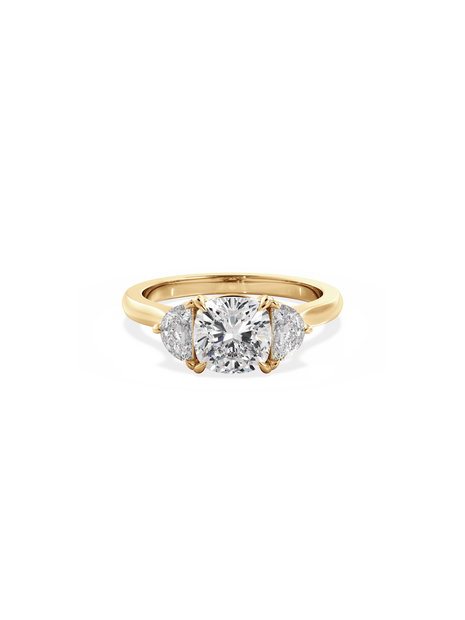 2 CT Round Three Stones Lab Grown Diamond Engagement Ring