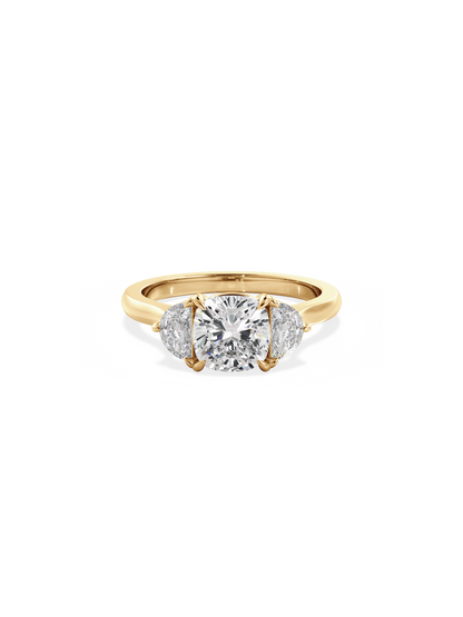 2 CT Round Three Stones Lab Grown Diamond Engagement Ring