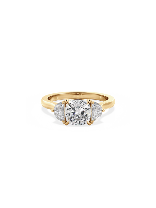 2 CT Round Three Stones Lab Grown Diamond Engagement Ring