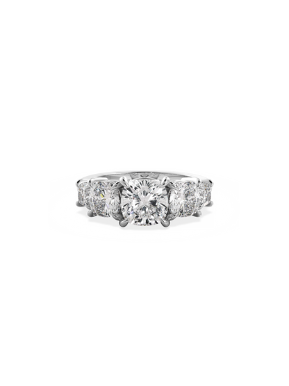 2 CT Round Three Stones Lab Grown Diamond Engagement Ring