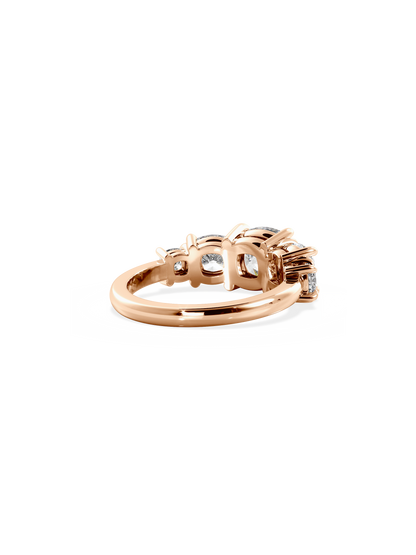 2 CT Round Three Stones Lab Grown Diamond Engagement Ring