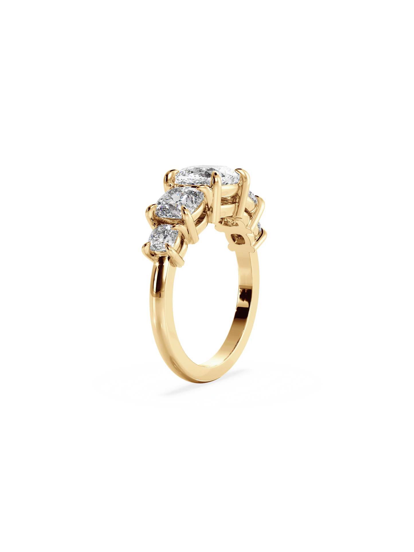 2 CT Round Three Stones Lab Grown Diamond Engagement Ring