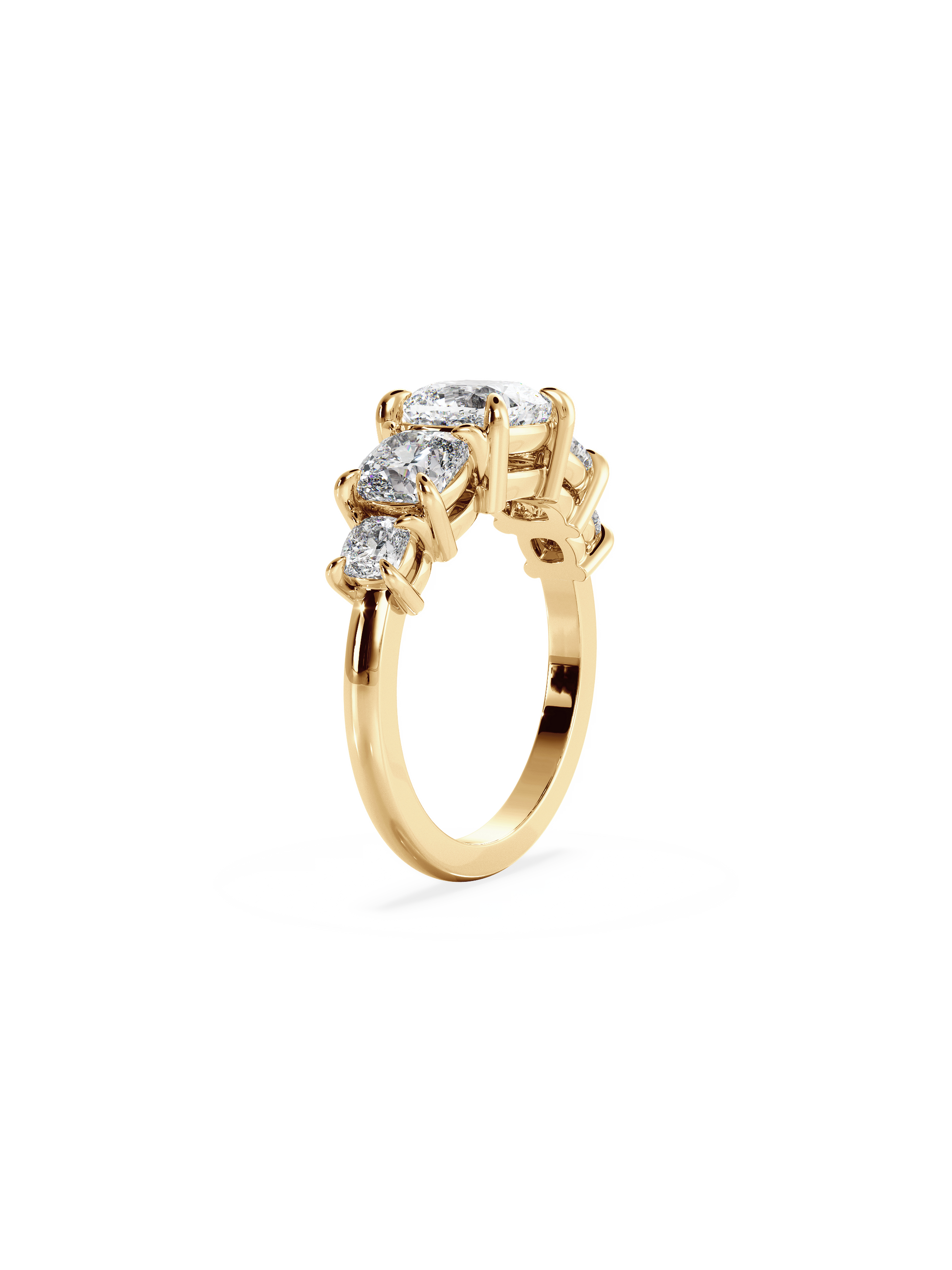 2 CT Round Three Stones Lab Grown Diamond Engagement Ring