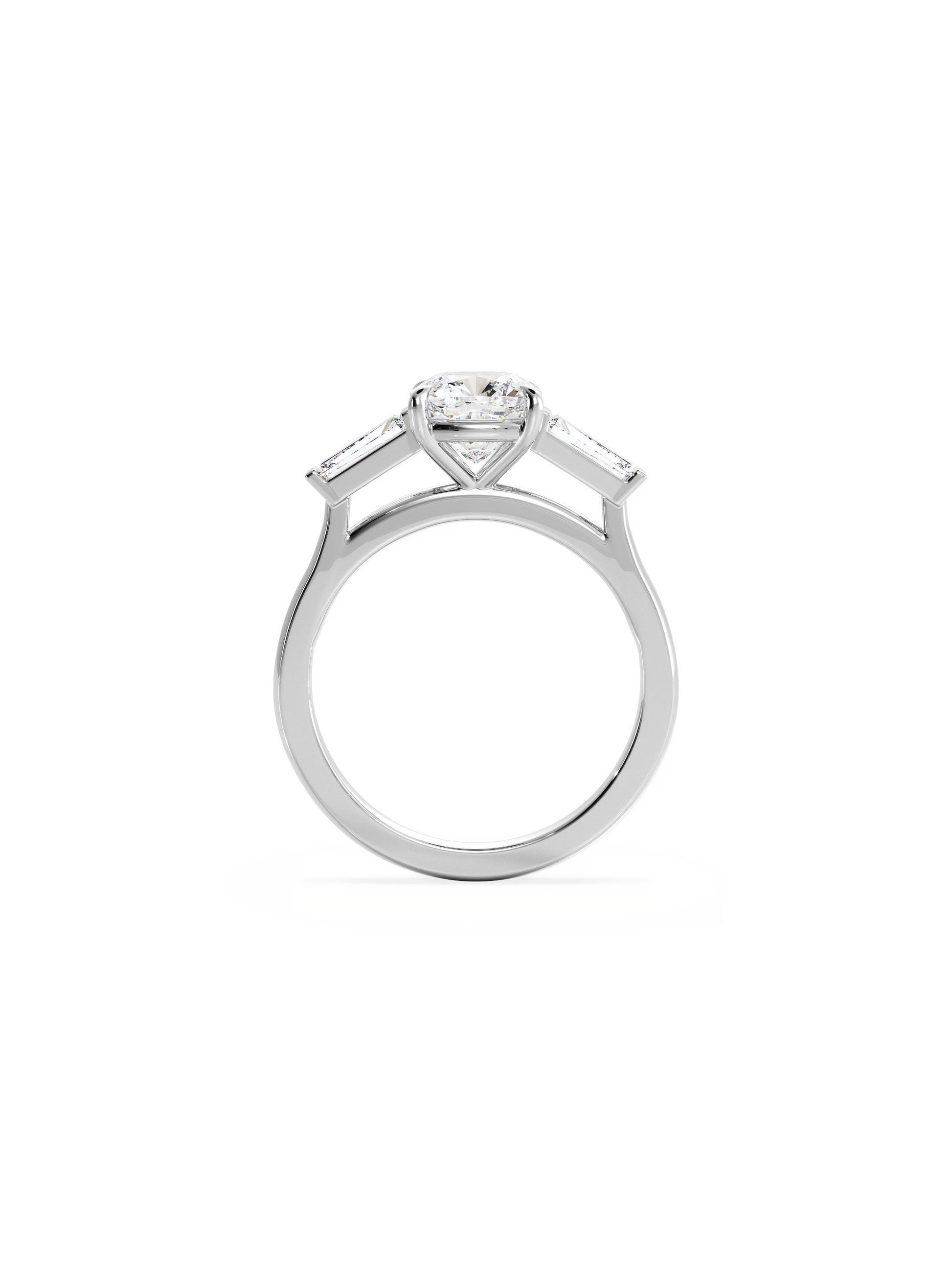 2 CT Round Three Stones Lab Grown Diamond Engagement Ring