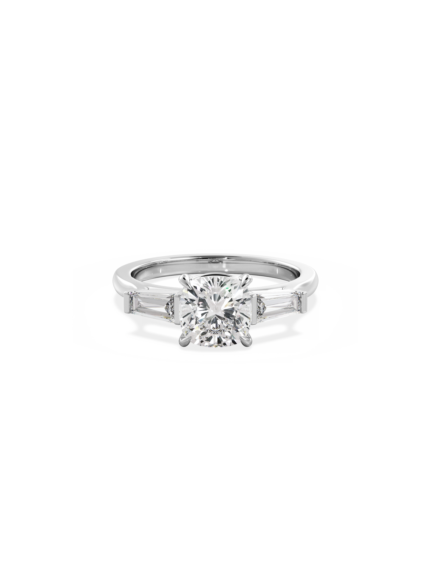 2 CT Round Three Stones Lab Grown Diamond Engagement Ring