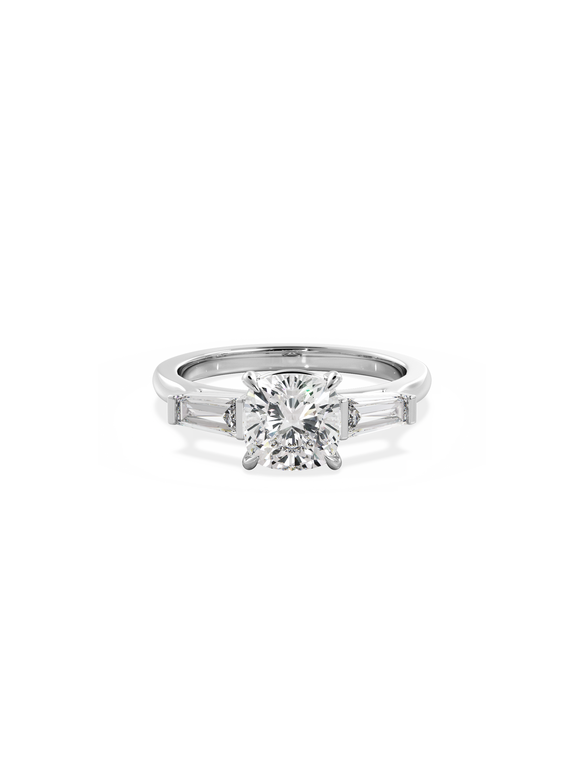 2 CT Round Three Stones Lab Grown Diamond Engagement Ring