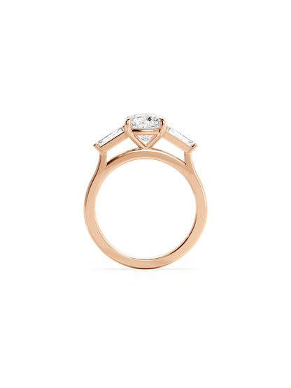 2 CT Round Three Stones Lab Grown Diamond Engagement Ring