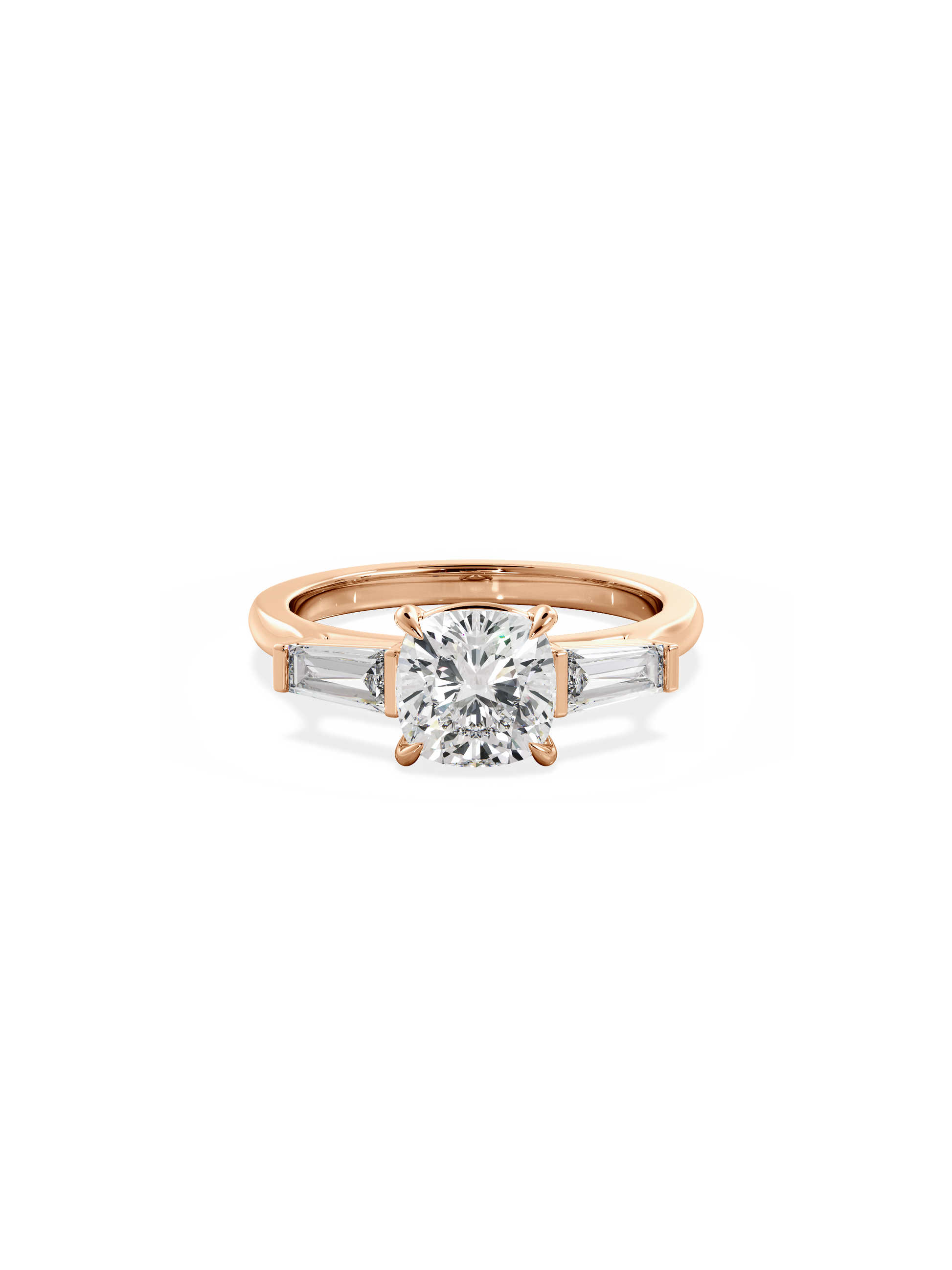2 CT Round Three Stones Lab Grown Diamond Engagement Ring