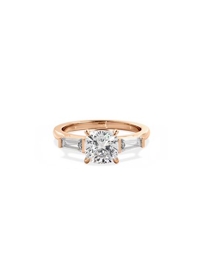 2 CT Round Three Stones Lab Grown Diamond Engagement Ring