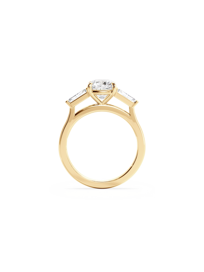 2 CT Round Three Stones Lab Grown Diamond Engagement Ring
