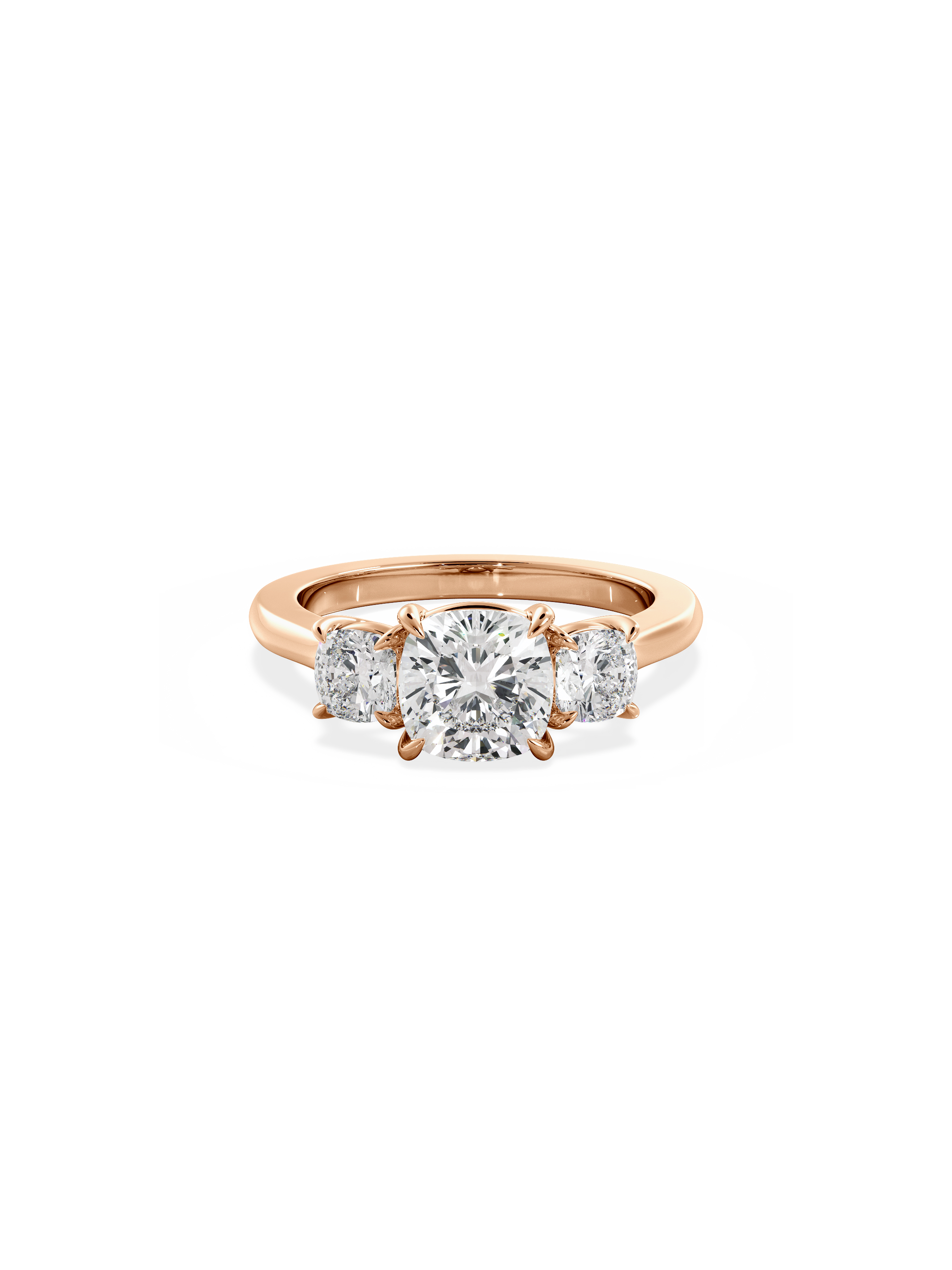 2 CT Round Three Stones Lab Grown Diamond Engagement Ring